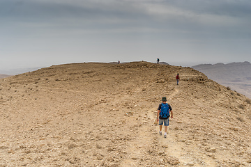 Image showing Hiking in israeli stone desert