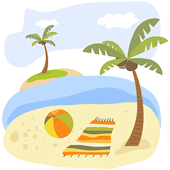 Image showing Tropical beach scene. Summer holiday poster