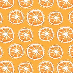 Image showing watercolor summer background with orange slices