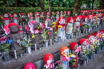 Image showing Jizo statues at Zojo-ji temple, Tokyo, Japan