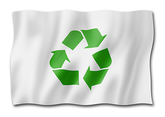 Image showing recycling symbol flag isolated on white