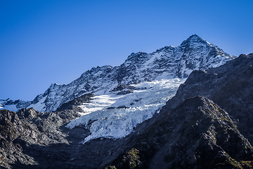 Image showing Glacier in Hooker Valley, Mount Cook, New Zealand