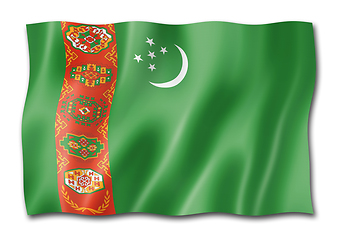 Image showing Turkmenistan flag isolated on white