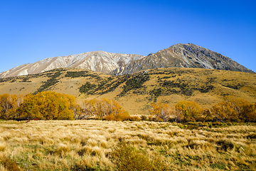 Image showing Mountain fields landscape in New Zealand