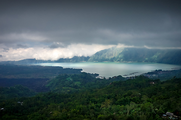 Image showing Gunung batur volcano and lake, Bali, Indonesia