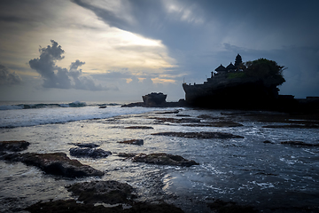 Image showing Pura Tanah Lot temple at sunset, Bali, Indonesia