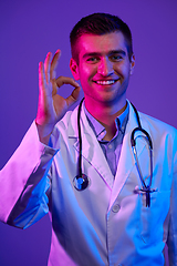 Image showing Doctor doing ok sign with fingers