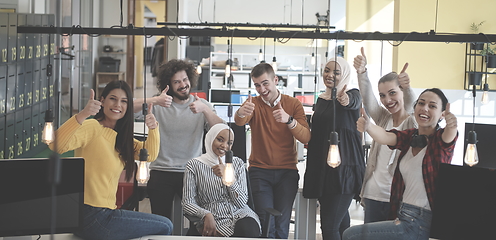 Image showing business team celebrating