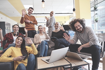 Image showing business team celebrating