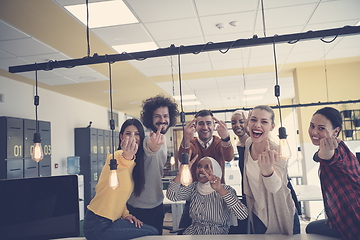 Image showing business team celebrating