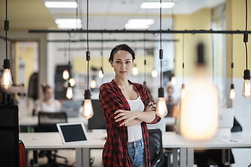 Image showing at work  in creative modern coworking startup open space office