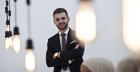 Image showing coworking space businessman portrait