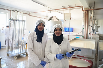 Image showing business woman team in local cheese production company