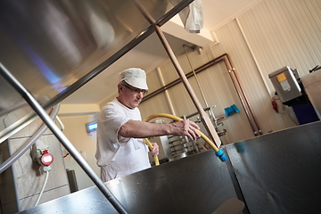 Image showing Cheese maker at local production factory