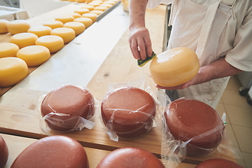 Image showing Cheese maker at local production factory