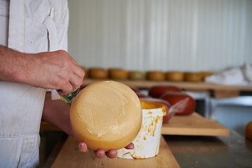 Image showing Cheese maker at local production factory