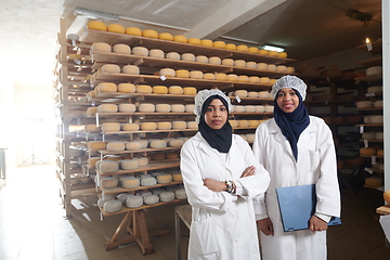 Image showing business woman team in local cheese production company