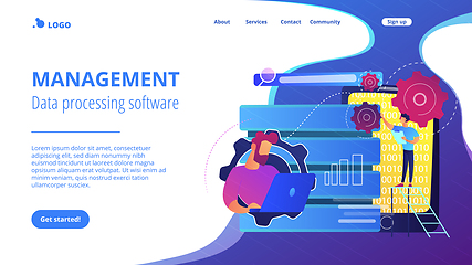 Image showing Big data applicationsconcept landing page.