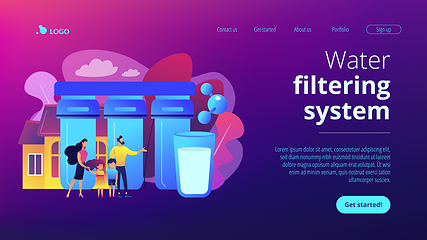 Image showing Water filtering system concept landing page.