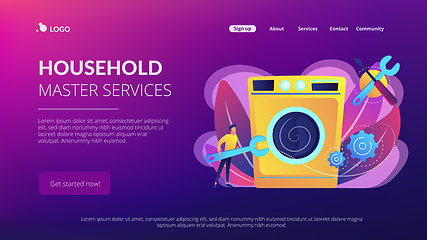 Image showing Repair of household appliances concept landing page.