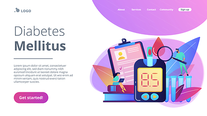 Image showing Diabetes mellitus concept landing page.