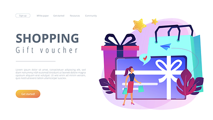 Image showing Gift cardconcept landing page.