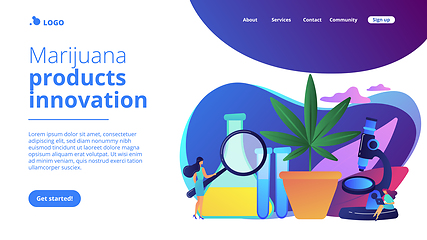 Image showing Marihuana products innovation concept landing page.