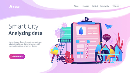 Image showing Water management smart cityconcept landing page.