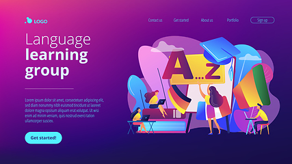 Image showing Foreign language workshop concept landing page.