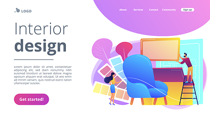 Image showing Interior design concept landing page.