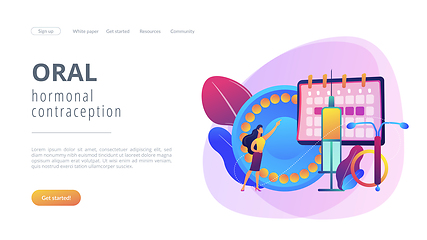 Image showing Female contraceptives concept landing page.