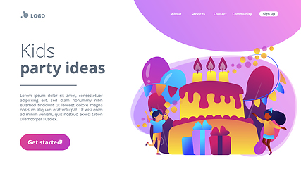 Image showing Kids birthday concept landing page.