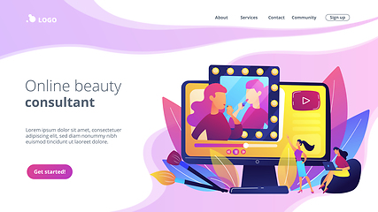 Image showing Beauty blogger concept landing page.