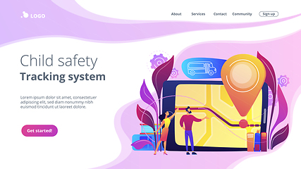 Image showing School bus tracking system concept landing page.