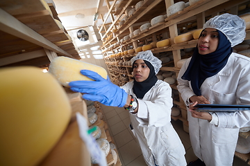 Image showing business woman team in local cheese production company