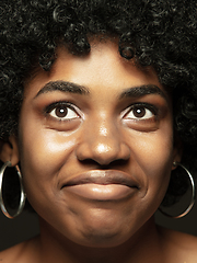 Image showing Close up portrait of young african-american emotional girl