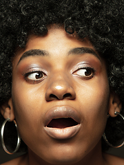 Image showing Close up portrait of young african-american emotional girl