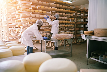 Image showing business woman team in local cheese production company