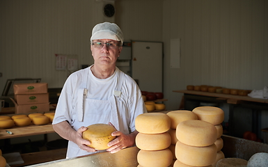 Image showing Cheese maker at local production factory