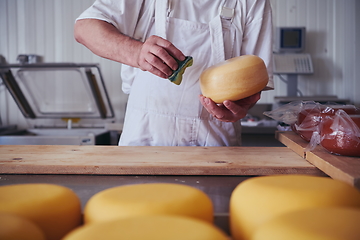 Image showing Cheese maker at local production factory