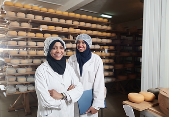 Image showing business woman team in local cheese production company