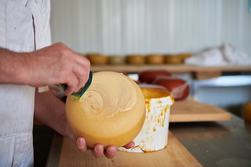 Image showing Cheese maker at local production factory