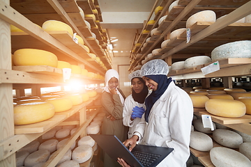 Image showing business woman team in local cheese production company