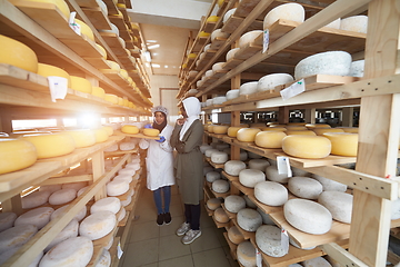 Image showing business woman team in local cheese production company