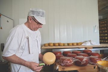 Image showing Cheese maker at local production factory