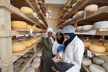 Image showing business woman team in local cheese production company