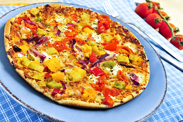 Image showing Vegetarian pizza