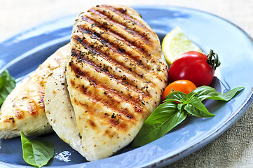 Image showing Grilled chicken breasts