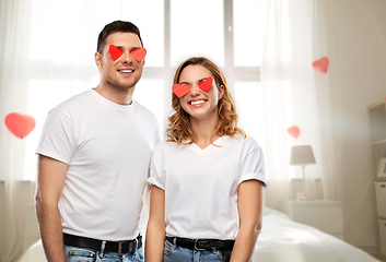 Image showing happy couple with red hearts instead of eyes