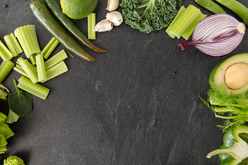 Image showing close up of different green vegetables